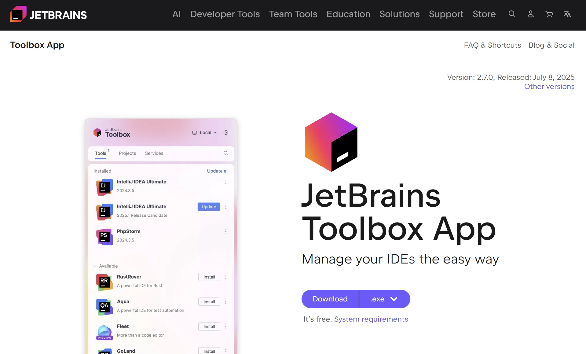 Install JetBrains Toolbox
